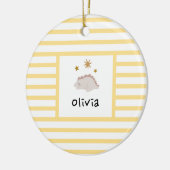 Roze slapy Baby Dino | Gele Stripe Modern Keramisch Ornament (Links)