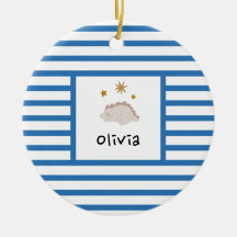 Roze slapy Baby Dino | Navy Blue Stripe Modern