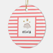 Roze slapy Baby Dino | Roze band Modern Keramisch Ornament (Links)