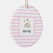 Roze slapy Baby Dino | Roze band Modern Keramisch Ornament (Rechts)