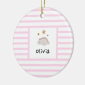 Roze slapy Baby Dino | Roze band Modern Keramisch Ornament (Links)