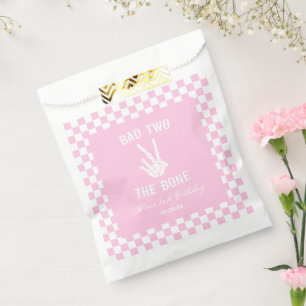 Roze Slechte Twee Het Bone Skelet 2e Verjaardagsfe Bedankzakje