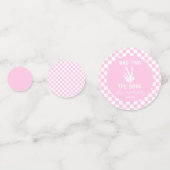 Roze Slechte Twee Het Bone Skelet 2e Verjaardagsfe Confetti (Voorkanten)