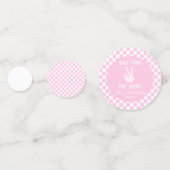 Roze Slechte Twee Het Bone Skelet 2e Verjaardagsfe Confetti (Achterkanten)