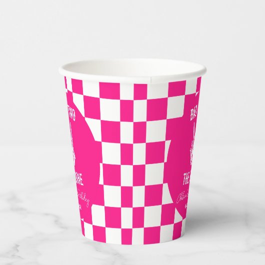 Roze Slechte Twee Het Bone Skelet 2e Verjaardagsfe Papieren Bekers (Rechts)