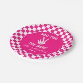 Roze Slechte Twee Het Bone Skelet 2e Verjaardagsfe Papieren Bordje (Gekanteld)