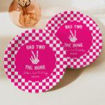 Roze Slechte Twee Het Bone Skelet 2e Verjaardagsfe Papieren Bordje<br><div class="desc">Dit is een Hot Pink Bad Two The Bone Skeleton 2nd Birthday Party Paper Borden!</div>