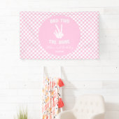 Roze Slechte Twee Het Bone Skelet 2e Verjaardagsfe Spandoek (Insitu)