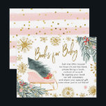 Roze slee wat een pret Winterboeken voor baby Uitnodiging Briefkaart<br><div class="desc">Roze slee wat een pret Winterboeken voor baby</div>