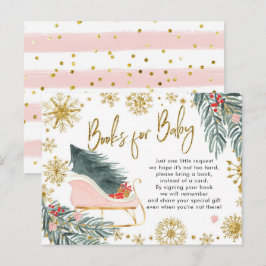 Roze slee wat een pret Winterboeken voor baby Uitnodiging Briefkaart