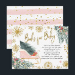 Roze slee wat leuk Winterboeken voor baby Uitnodiging Briefkaart<br><div class="desc">Roze slee wat leuk Winterboeken voor baby</div>