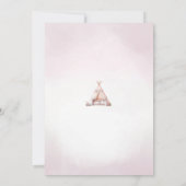 Roze Sleepover Boho Teepee Slumber Party Verjaarda Kaart (Achterkant)