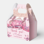 Roze Sleepover Meisje Verjaardag Gepersonaliseerd Bedankdoosjes (Voorkant Zijde)