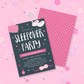 Roze Sleepover Party Verjaardag uitnodiging