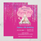 Roze Sleepover Slumber Party Verjaardag Teen Tween Kaart (Voorkant / Achterkant)