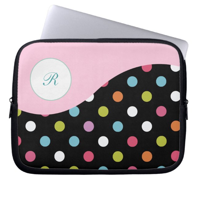 Roze Sleeve voor laptopmonogram (Voorkant)