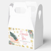 Roze Sleigh Baby shower Kleine bundel van vreugde Bedankdoosjes (Geopend)