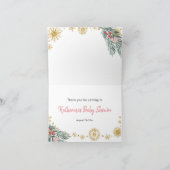 Roze Sleigh Baby shower Kleine bundel van vreugde Bedankkaart (Binnen)