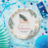 Roze Sleigh Baby shower Kleine bundel van vreugde Papieren Bordje (Feest)