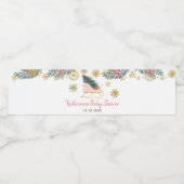 Roze Sleigh Baby shower Kleine bundel van vreugde Waterfles Etiket (Enkel label)