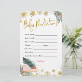 Roze Sleigh Kerst Baby shower Baby Voorspelling (Staand voorkant)