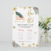 Roze Sleigh Kerst Baby shower Hoe oud Ouders (Staand voorkant)