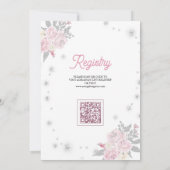 Roze Sleigh Schattige Teddy Bear Baby shower Kaart (Achterkant)