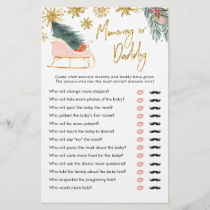 Roze Sleigh Winter Baby shower Mama of Papa