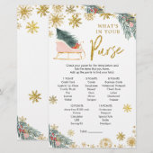 Roze Sleigh Winter Baby shower Wat in je tas (Voorkant / Achterkant)