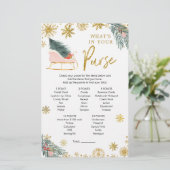 Roze Sleigh Winter Baby shower Wat in je tas (Staand voorkant)