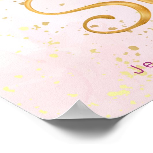 Roze Sleigh Winter Baby shower Welkom Poster (Hoek)