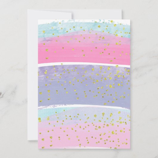 Roze Sleigh Winter Snowy Onederland 1e verjaardag Kaart (Achterkant)