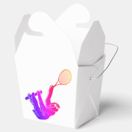 Roze sleuf met Tennis Racket Bedankdoosjes