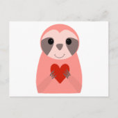 Roze sleuf waarop je een hart vasthoudt briefkaart (Voorkant)