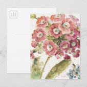 Roze Sleutelbloem Briefkaart (Voorkant / Achterkant)