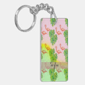 Roze Sleutelhanger Flamingo Monogram (Voorkant Links)