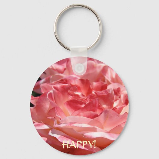 ROZE SLEUTELHANGER Gelukkige Roos Sleutelhanger (Voorkant)