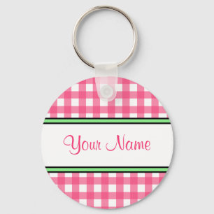 Roze Sleutelhanger Gingham