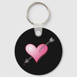 Roze Sleutelhanger hartpijltje