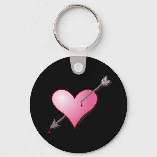 Roze Sleutelhanger hartpijltje (Voorkant)