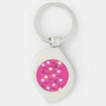 Roze sleutelhanger | Lotuspatroon voor innerlijke 