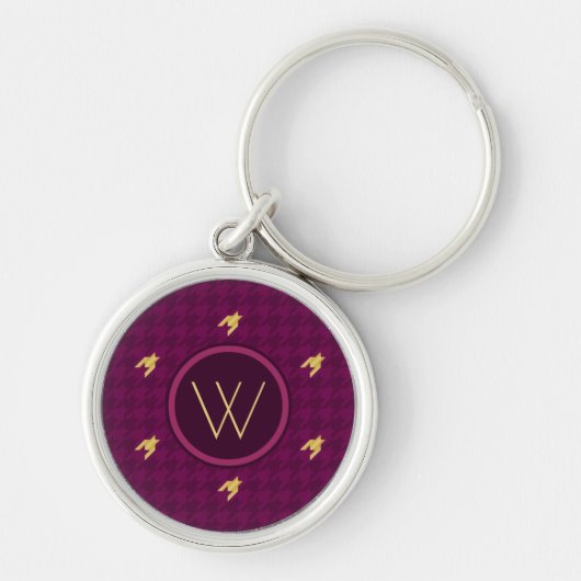 Roze sleutelhanger met gouden accent en houndstoot (Voorkant)