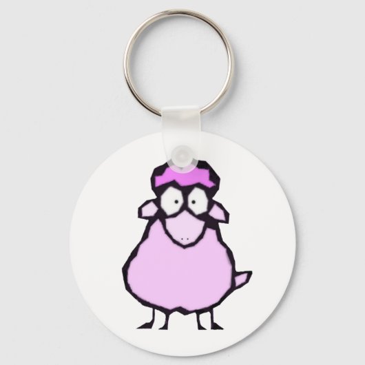 Roze Sleutelhanger schapen (Voorkant)