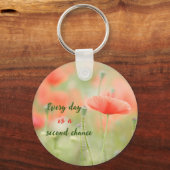 Roze sleutelhanger van bloemen (Voorkant)