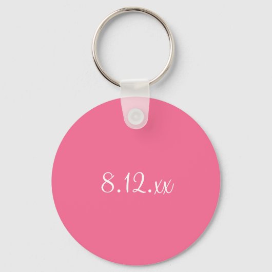 Roze Sleutelhanger van het Heart Cupcake Weddensch (Achterkant)
