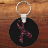 roze sleutelhanger van paisley - zwart (Voorkant)