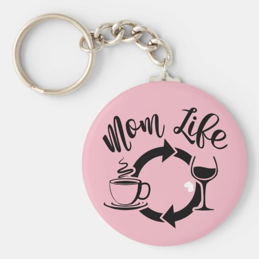 Roze Sleutelhanger voor het leven van mama - Koffi (Voorkant)