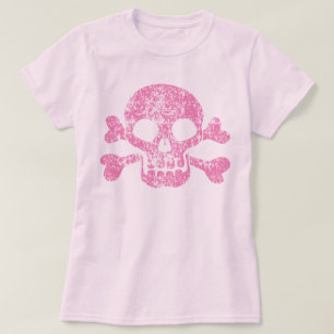 Roze slijmkop en kruisgraten t-shirt