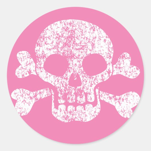 Roze slijmvliezen ronde sticker (Voorkant)