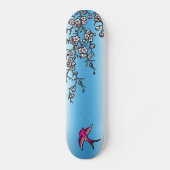 Roze slik en Cherry Blossom Deck Skateboard (Voorkant)
